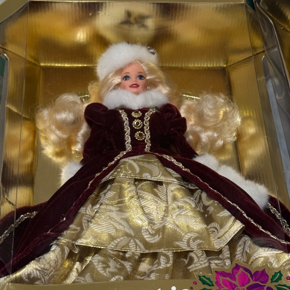 Barbie Holiday Doll in Burgundy and Gold